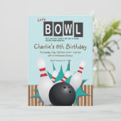 ボーリングのパーティの招待状 招待状 (スタンド正面)