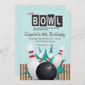 ボーリングのパーティの招待状 招待状 (正面/裏面)