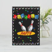 ボーリングのパーティの招待状 招待状 (スタンド正面)