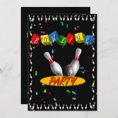 ボーリングのパーティの招待状 招待状 (正面/裏面)