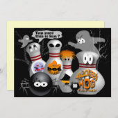 ボーリングのパーティの招待状 招待状 (正面/裏面)