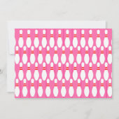 ボーリングのパーティーの誕生日の招待状のボーリングをしようピンク 招待状 (裏面)