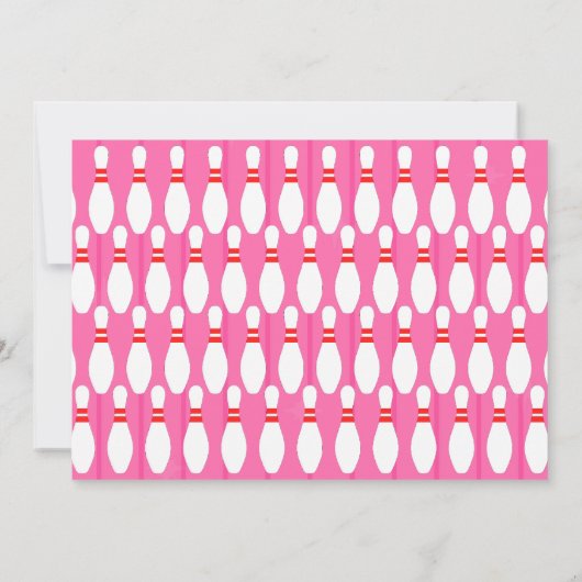 ボーリングのパーティーの誕生日の招待状のボーリングをしようピンク 招待状 (裏面)