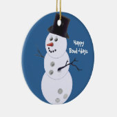 ボーリングのボウリングをする人、クリケットの投手のクリスマスのギフトのオーナメント セラミックオーナメント (右)