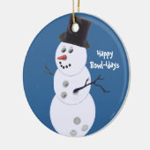 ボーリングのボウリングをする人、クリケットの投手のクリスマスのギフトのオーナメント セラミックオーナメント (左)