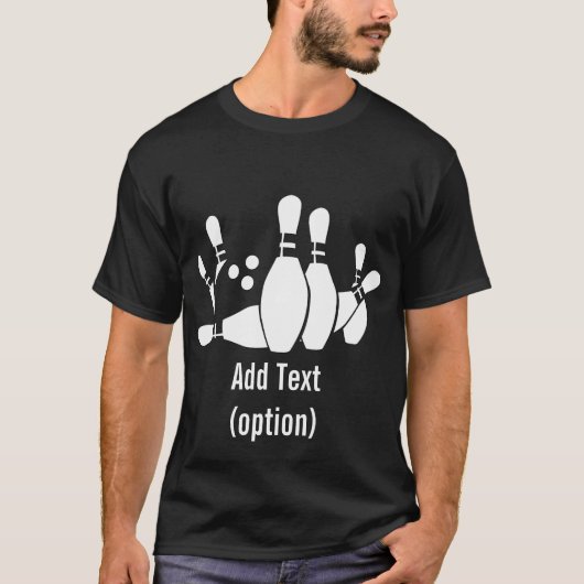 ボーリングの人の基本的な暗いTシャツ Tシャツ (正面)