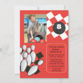 ボーリングの写真の招待状 招待状 (正面)