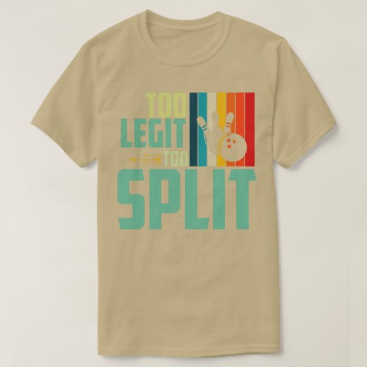 ボーリングの分割におもしろいレトロヴィンテージ Tシャツ (デザイン正面)