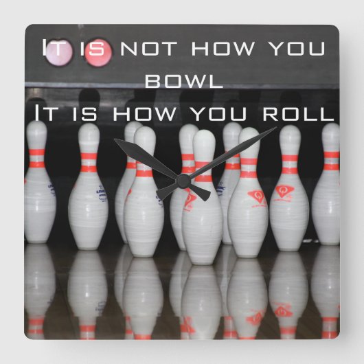 ボーリングの時計 スクエア壁時計 (正面)