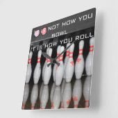 ボーリングの時計 スクエア壁時計 (傾斜)