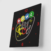 ボーリングの正方形の時計 スクエア壁時計 (傾斜)