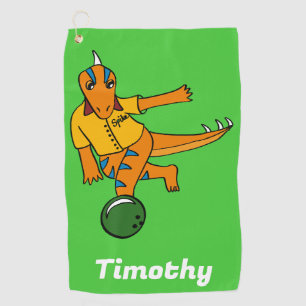 ボーリングの漫画のパーソナライズされたボウリングをする人、 クリケットの投手 ゴルフタオル