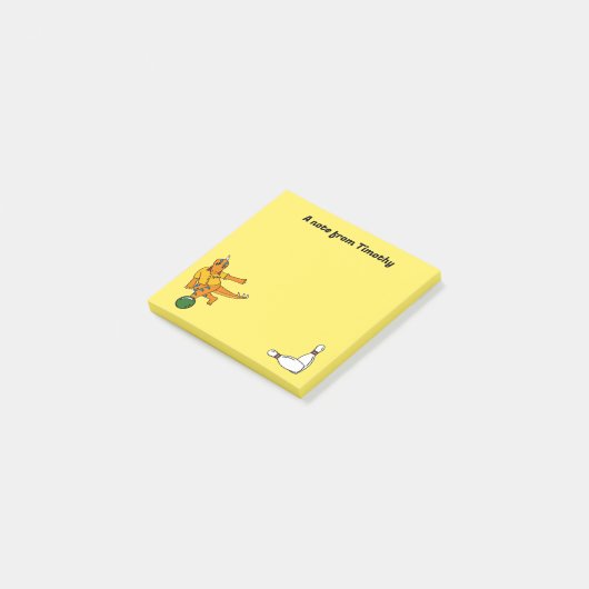 ボーリングの漫画のパーソナライズされたボウリングをする人、 クリケットの投手 ポストイット (アングル)