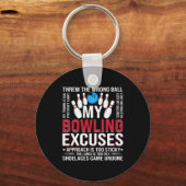 ボーリングの言い訳おもしろい言葉アートスポーツ キーホルダー (正面)