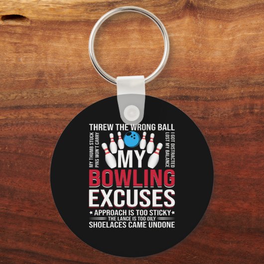 ボーリングの言い訳おもしろい言葉アートスポーツ キーホルダー (正面)