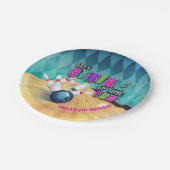 ボーリングの誕生会のプレート-女の子 ペーパープレート (アングル)