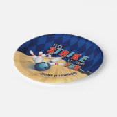 ボーリングの誕生会のプレート-男の子 ペーパープレート (アングル)