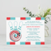 ボーリングの誕生会の招待/男の子か女の子 招待状 (スタンド正面)