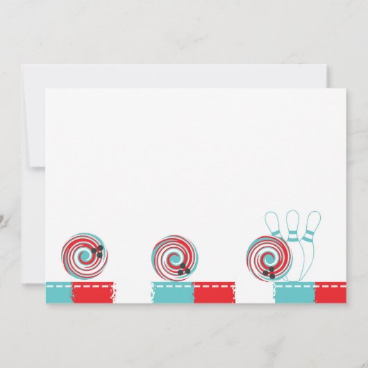 ボーリングの誕生会の招待/男の子か女の子 招待状 (裏面)