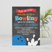 ボーリングの誕生会-黒板 招待状 (スタンド正面)