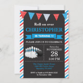 ボーリングの誕生日の招待状の第1誕生会 招待状 (正面)