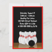 ボーリングの誕生日の招待状 招待状 (正面)