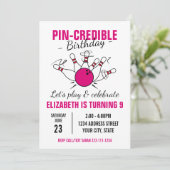 ボーリングの誕生日の招待 招待状 (スタンド正面)