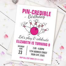 ボーリングの誕生日の招待