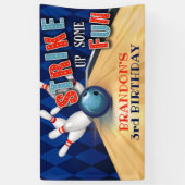 ボーリングの誕生日の旗-男の子 横断幕 (縦)