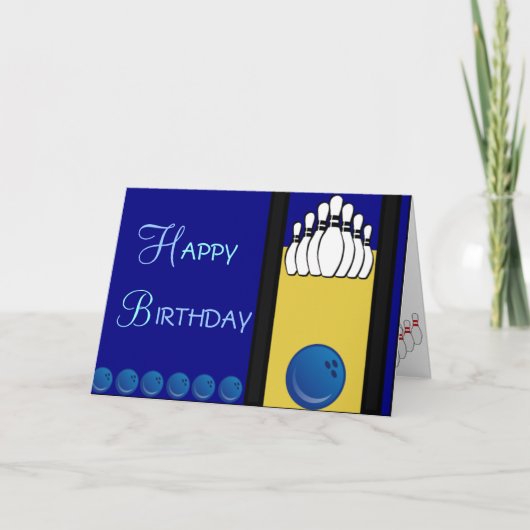 ボーリングの誕生日 カード (正面)