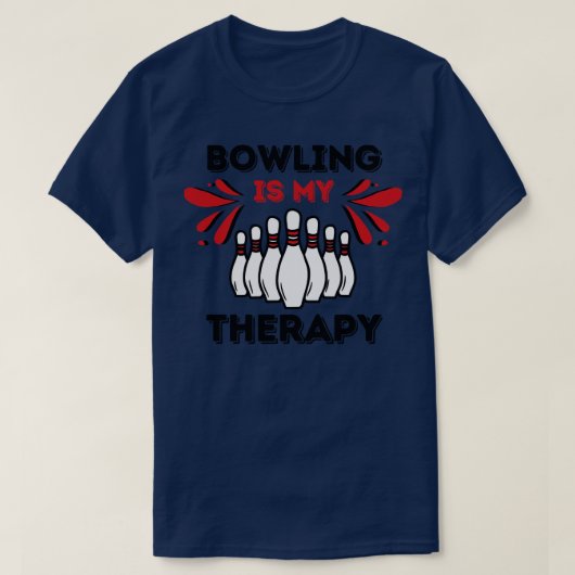 ボーリングは私のセラピー Tシャツ (デザイン正面)