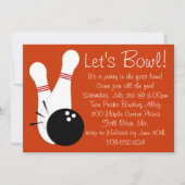 ボーリングをしようパーティの招待状 招待状 (正面)