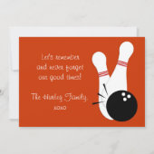 ボーリングをしようパーティの招待状 招待状 (裏面)