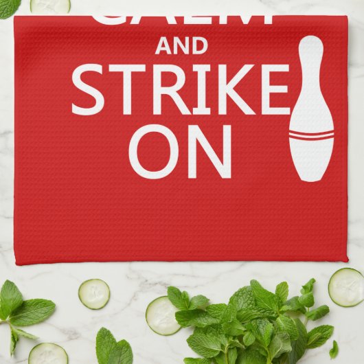 ボーリングをすること-平静を保ち、打って下さい キッチンタオル (折り畳み)