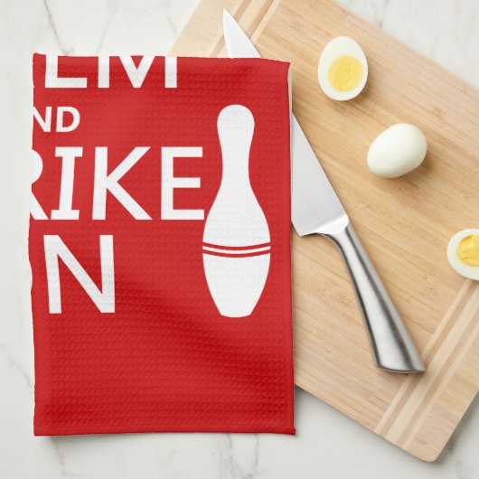 ボーリングをすること-平静を保ち、打って下さい キッチンタオル (四つ折り)