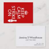 ボーリングをすること-平静を保ち、打って下さい 名刺 (正面/裏面)