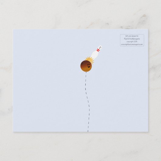 ボーリングをするパーティーは郵便はがき感謝していしています ポストカード (裏面)