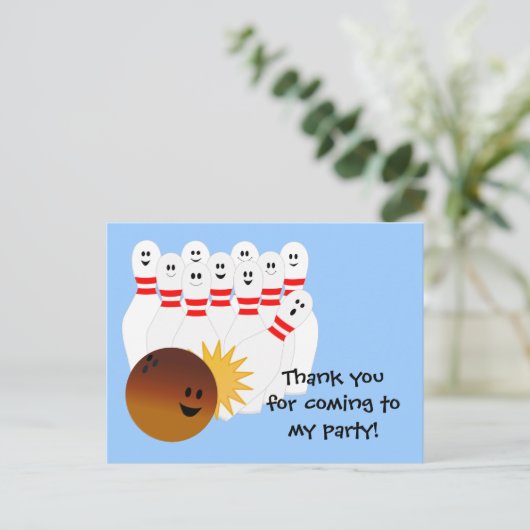 ボーリングをするパーティーは郵便はがき感謝していしています ポストカード (スタンド正面)