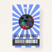 ボーリングをするパーティー、VIPのパス、招待状、男の子はボーリングをします、 バッジ (正面)