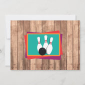 ボーリングをする招待の写真ボールの黒板の招待状 招待状 (裏面)