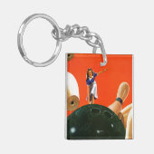 ボーリングをする殴打 キーホルダー (正面左)