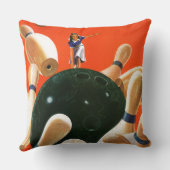 ボーリングをする殴打 クッション (裏面)