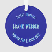 ボーリングをする300のスコアの名前およびチーム オーナメント (裏面)