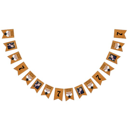 ボーリングをテーマにした誕生日パーティーの写真と年齢 バンティングフラッグ (全)