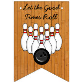 ボーリングをテーマにした誕生日パーティーの写真と年齢 バンティングフラッグ (第3の旗)