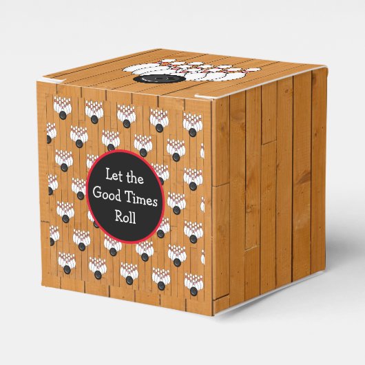 ボーリングをテーマにした誕生日パーティー フェイバーボックス (正面サイド)