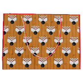 ボーリングをテーマにした誕生日 ラージペーパーバッグ (裏面)