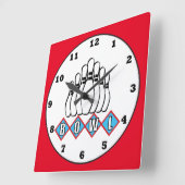 ボーリングアレースポーツピンの壁掛け スクエア壁時計 (傾斜)