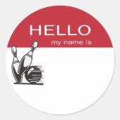 ボーリングイベントhello nameタグ ラウンドシール (正面)