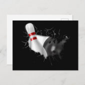 ボーリングインマイスポーツハートクールボウリングをする人、 クリケットの投手アートスケッチ インビテーションポストカード (正面/裏面)